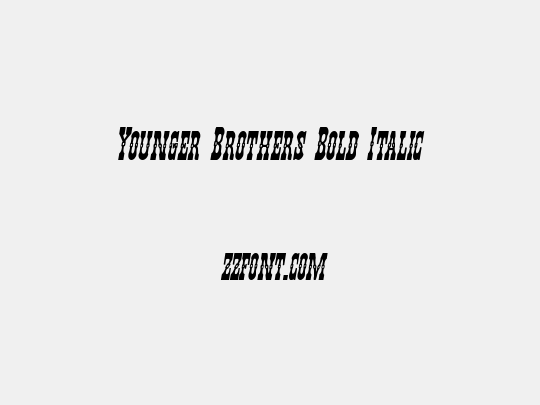 Younger Brothers Bold Italic
