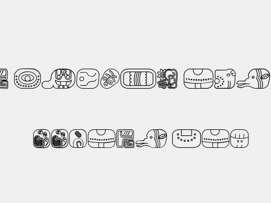 mayan glyphs outline