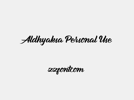 Aldhyaksa Personal Use