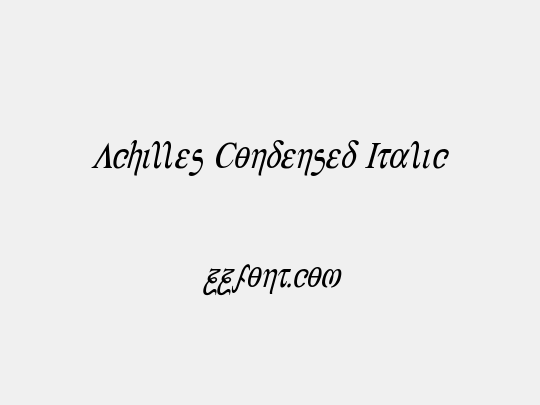 Achilles Condensed Italic