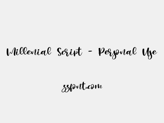 Millenial Script - Personal Use