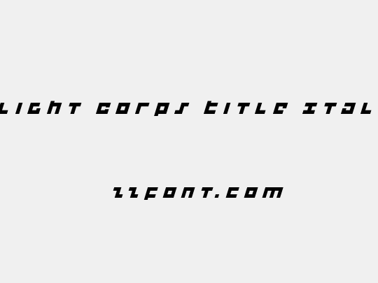Flight Corps Title Italic