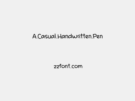 A.Casual.Handwritten.Pen