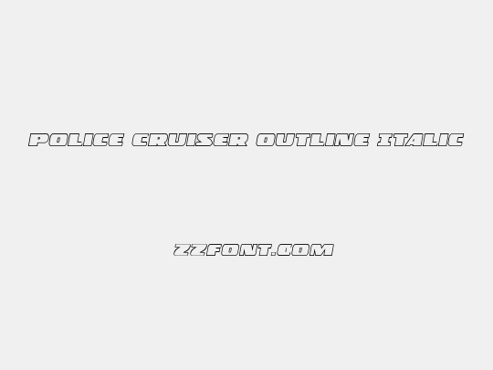 Police Cruiser Outline Italic