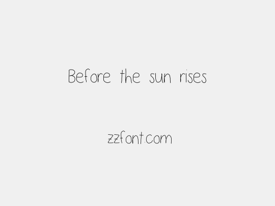 Before the sun rises