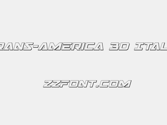 Trans-America 3D Italic
