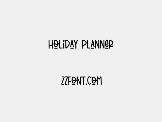 Holiday Planner
