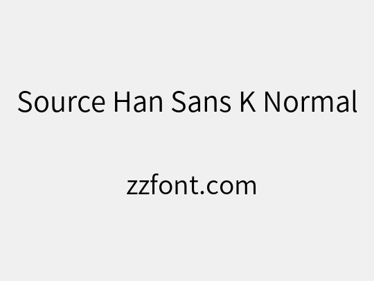 Source Han Sans K Normal