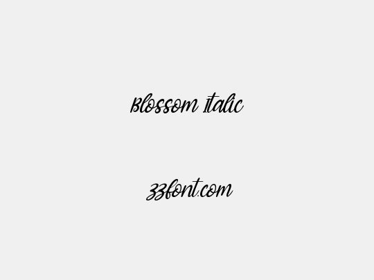 Blossom Italic