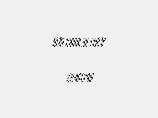 Blue Cobra 3D Italic