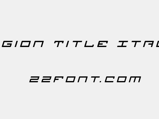 Legion Title Italic