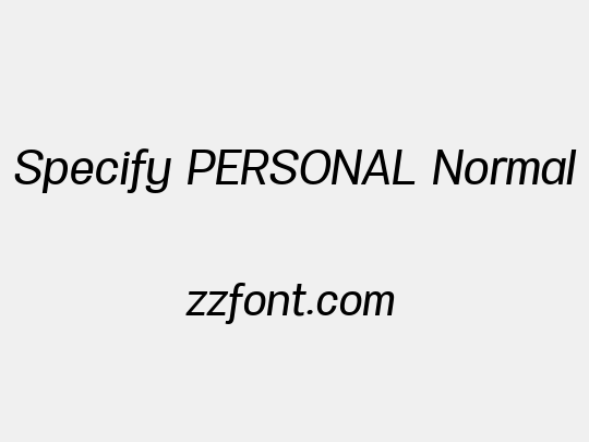 Specify PERSONAL Normal
