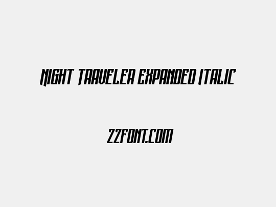 Night Traveler Expanded Italic