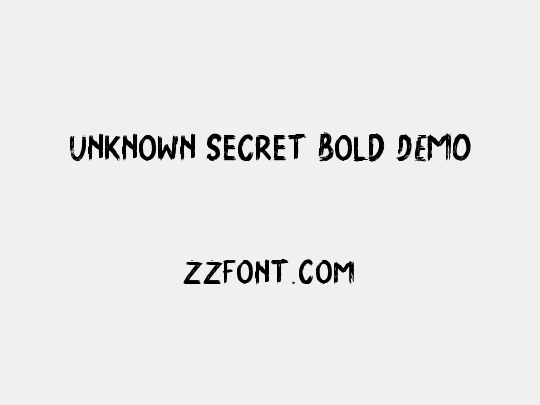 Unknown Secret Bold DEMO