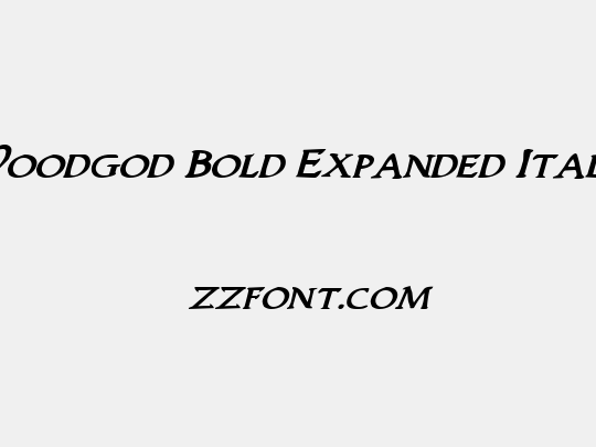 Woodgod Bold Expanded Italic