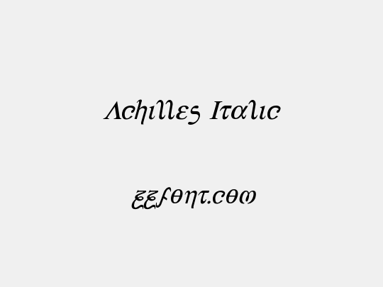 Achilles Italic