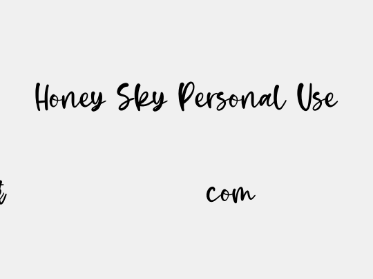 Honey Sky Personal Use