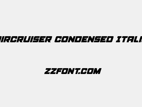 Aircruiser Condensed Italic