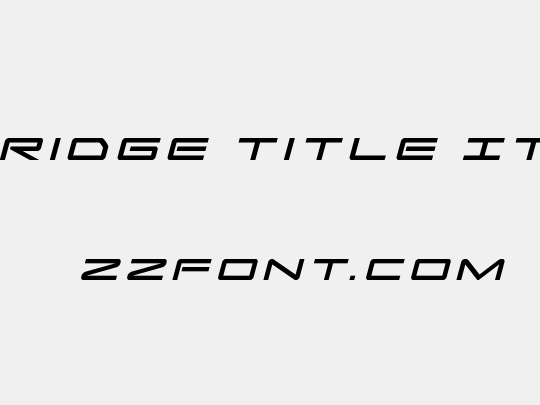 Sky Ridge Title Italic