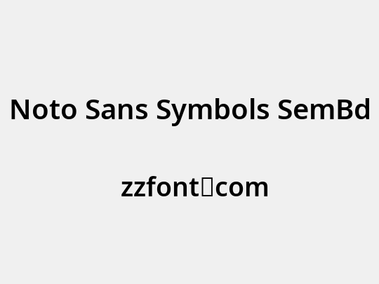 Noto Sans Symbols SemBd