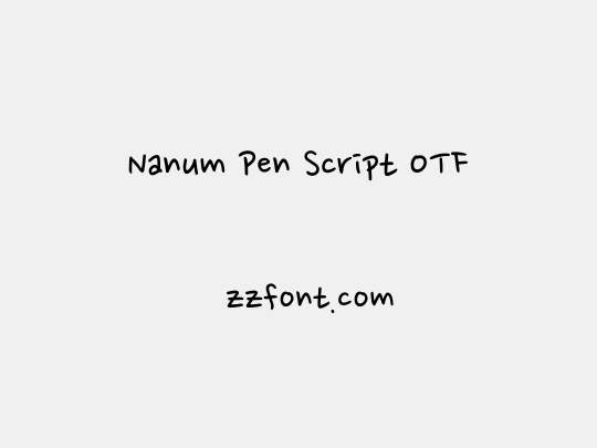 Nanum Pen Script OTF