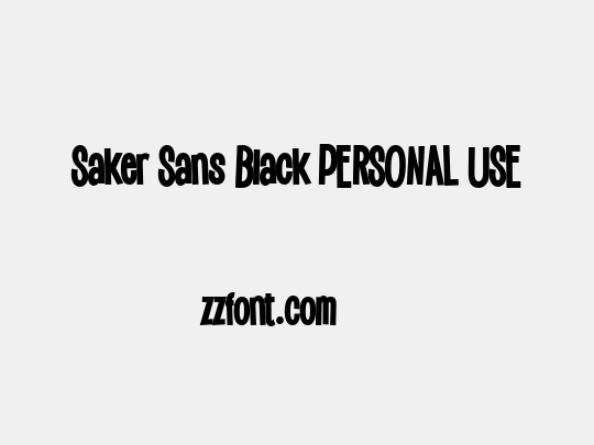 Saker Sans Black PERSONAL USE