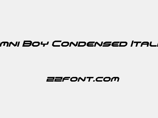 Omni Boy Condensed Italic
