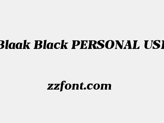 Blaak Black PERSONAL USE