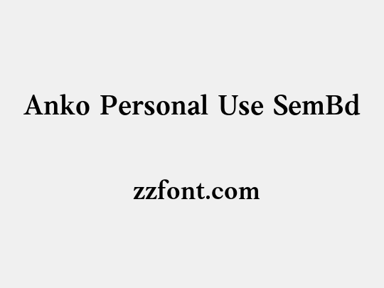 Anko Personal Use SemBd