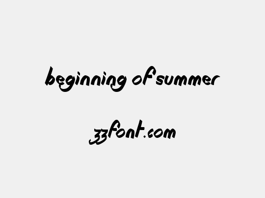 Beginning of Summer