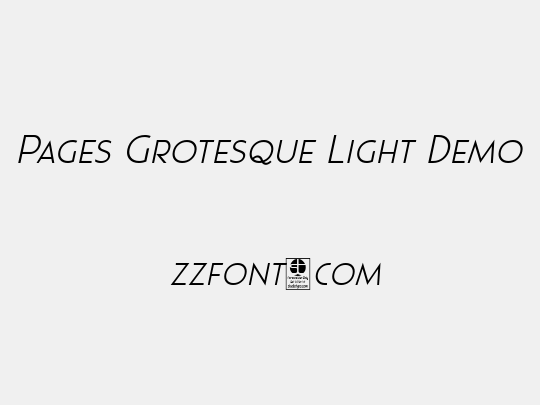 Pages Grotesque Light Demo