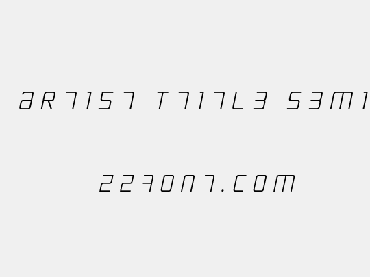 Escape Artist Ttitle Semi-Italic