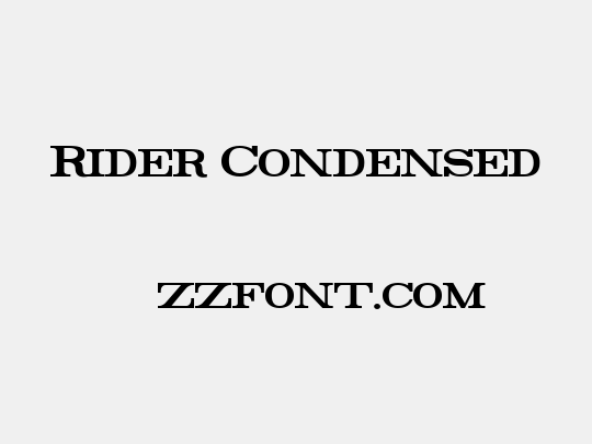 Rider Condensed