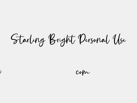 Starling Bright Personal Use