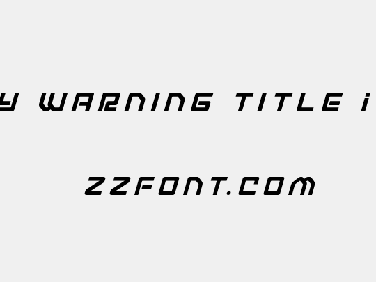 Early Warning Title Italic