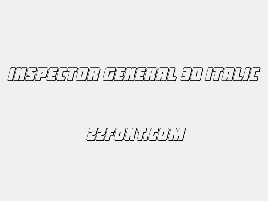 Inspector General 3D Italic