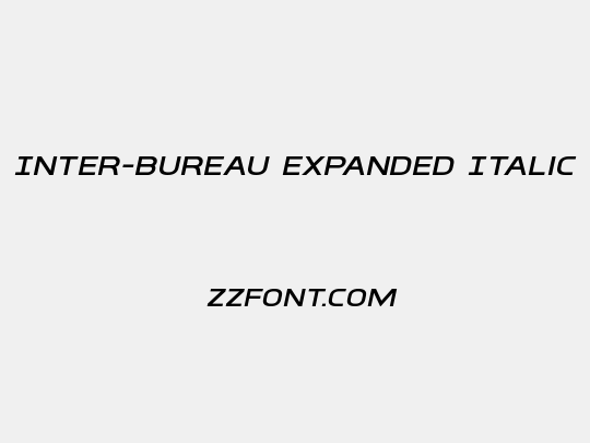 Inter-Bureau Expanded Italic