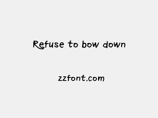Refuse to bow down