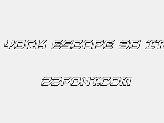 New York Escape 3D Italic