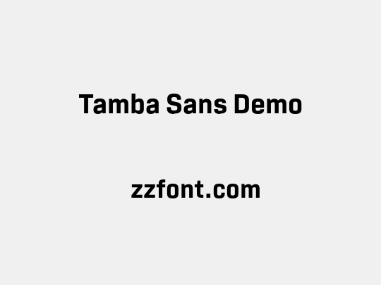 Tamba Sans Demo
