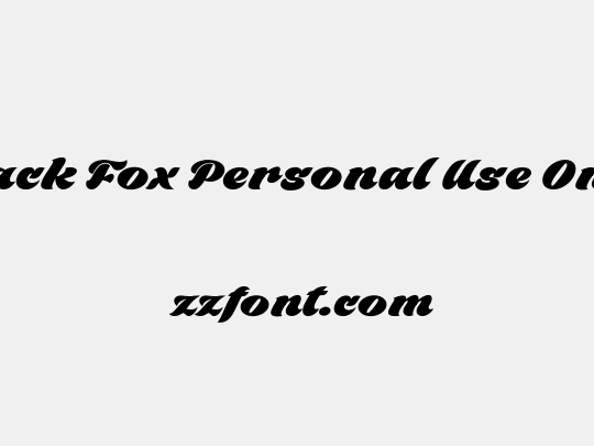 Black Fox Personal Use Only