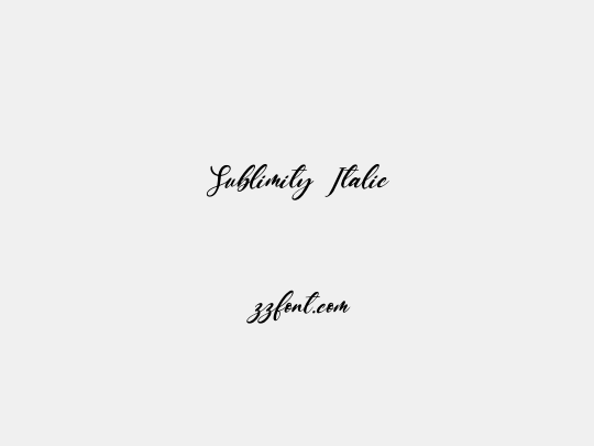 Sublimity Italic