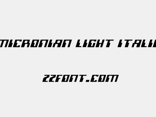 Micronian Light Italic