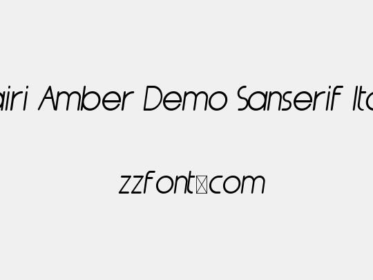 Nairi Amber Demo Sanserif Italic