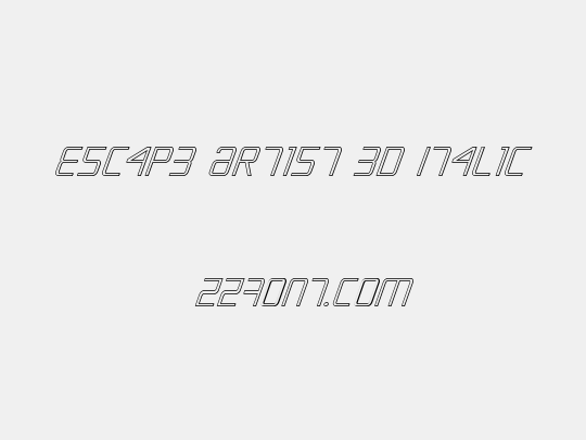 Escape Artist 3D Italic