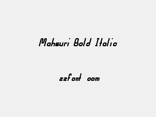 Mahsuri Bold Italic