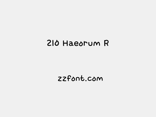 210 Haeorum R