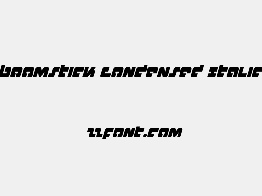 Boomstick Condensed Italic