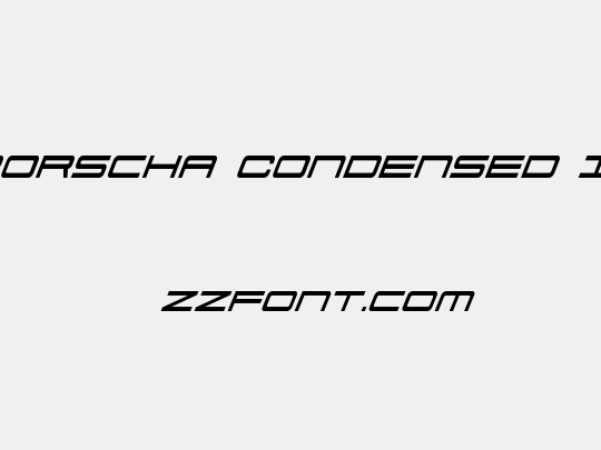 911 Porscha Condensed Italic