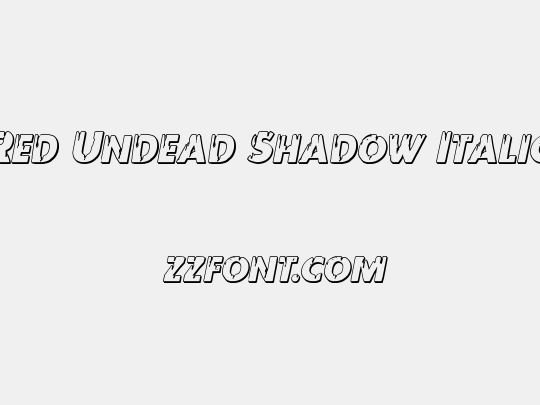 Red Undead Shadow Italic